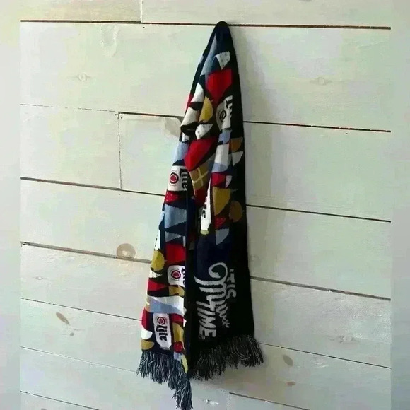 ‘Tis Miller Time knit scarf, Miller Lite Beer scarf, EUC - Picture 1 of 4